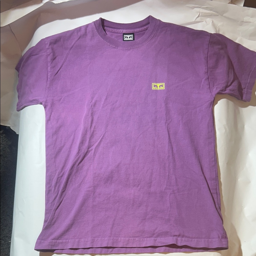 Vintage OBEY Earth-Crisis Purple T-Shirt with Yellow Logo (Minor Stitch)